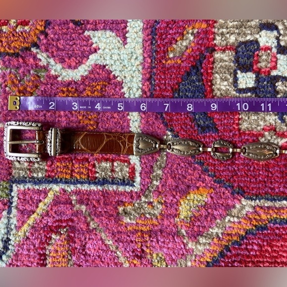 Vintage Genuine Leather Silver Belt - Picture 8 of 9